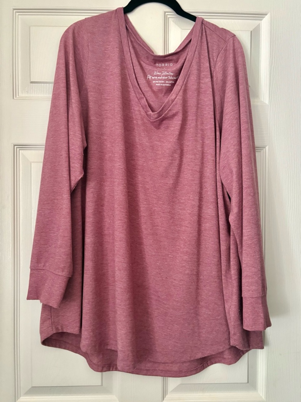 Torrid dusty rose pink girlfriend long sleeved tee Sz 4X